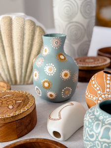 Wildflowers Bottle Vessel - Soft Blue