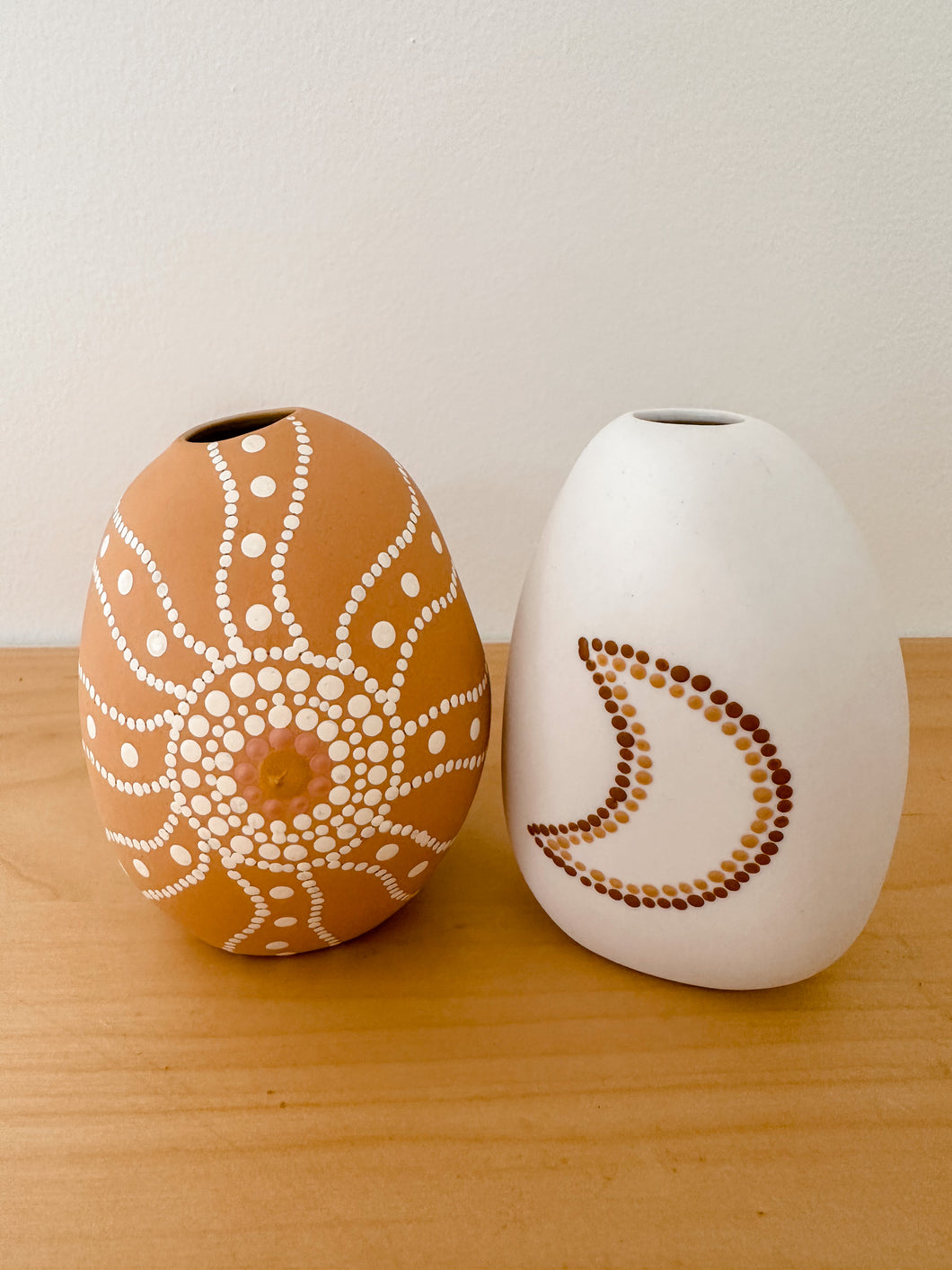 Sun + Moon Mini Vessel Set - Mustard/White