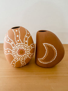 Sun + Moon Mini Vessel Set - Mustard/Brown