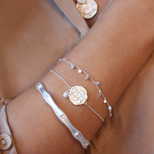 Load image into Gallery viewer, Ocean Dreamer Wave Bangle - SILVER
