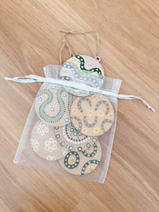 Wooden Baubles - Coastal - Set of 6