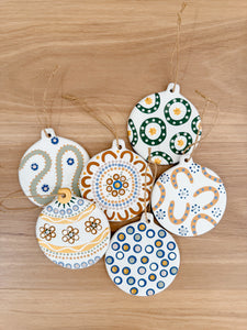 Ceramic Baubles - Round - Coastal - Set of 6