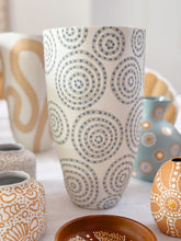 Load image into Gallery viewer, Waterholes Tall Vessel - White/Soft Blue
