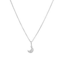 Load image into Gallery viewer, Night Sky Moon Charm Necklace - SILVER
