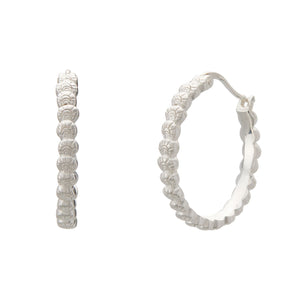 Soul Protector Medium Shell Hoop Earrings - SILVER
