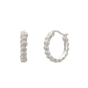 Soul Protector Small Shell Hoop Earrings - SILVER