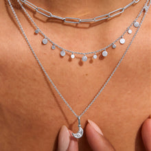 Load image into Gallery viewer, Night Sky Moon Charm Necklace - SILVER
