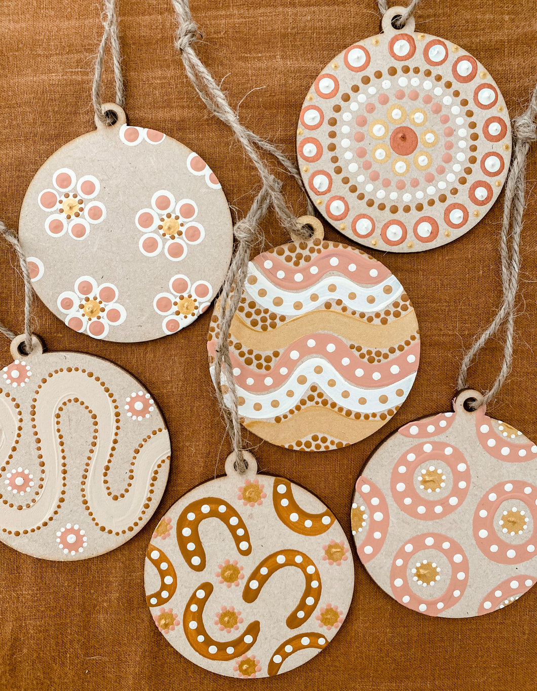 Wooden Baubles - Set of 6