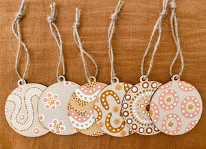 Wooden Baubles - Set of 6