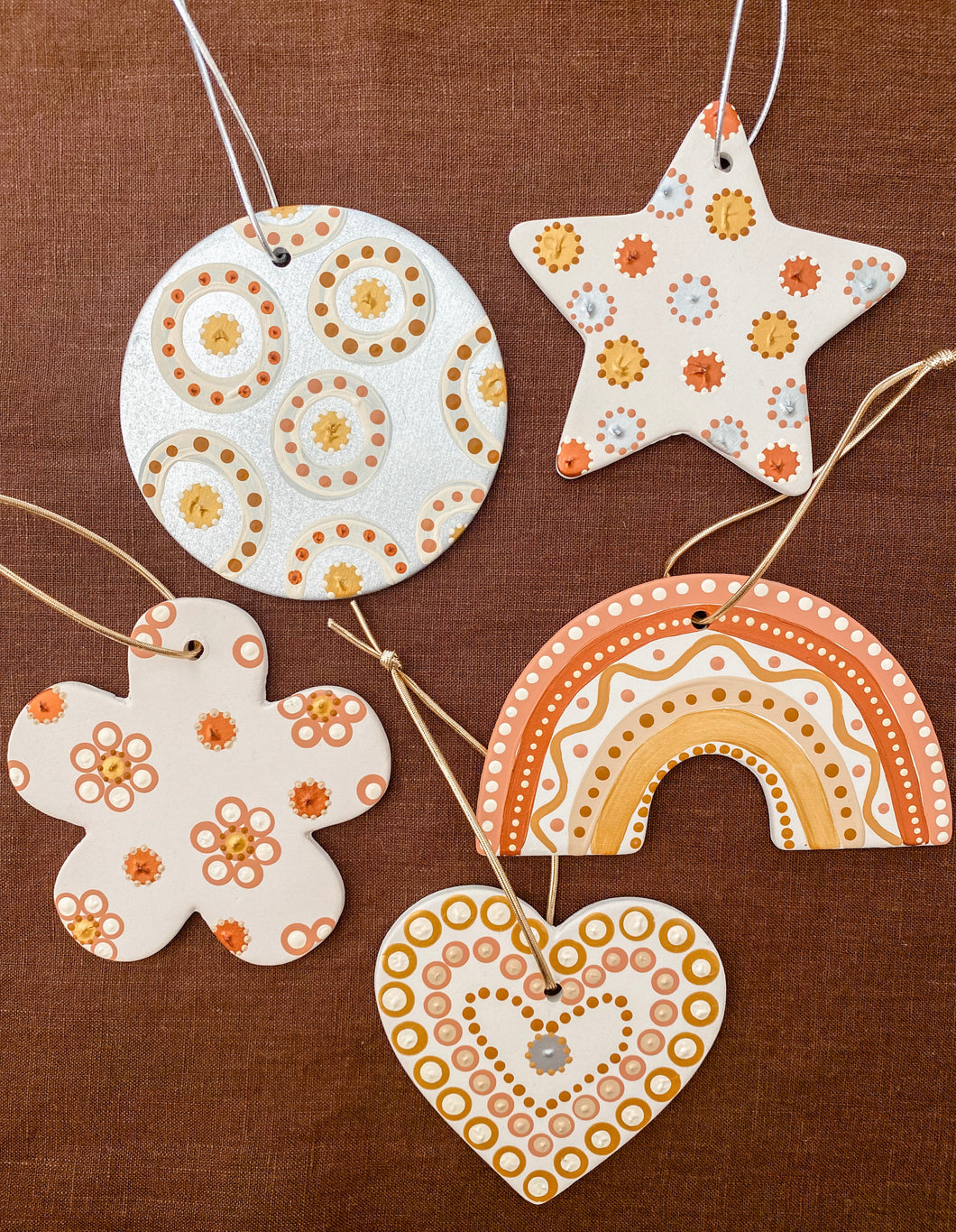 Ceramic Baubles - Shapes - Set of 5